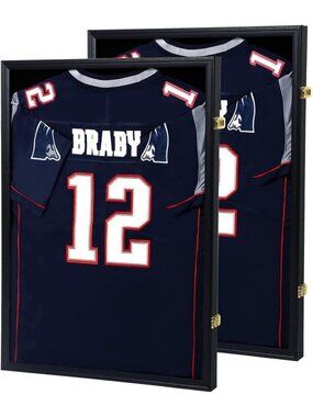 Large Jersey Shadow Box Display Case - 2 Pack for Sports Memorabilia
